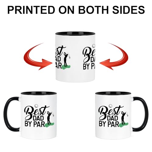 YHRJWN Best Dad By Par 11 Oz Golf Mug – White