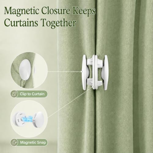10-Pack Magnetic Curtain Clips for Gap Closure and Light Blocking