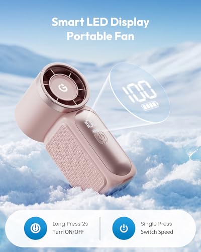 Gaiatop Portable Handheld Mini Fan, 6-Speed Personal Fan with LED Display