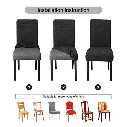 Waterproof Stretch Chair Covers for Dining Room - Beige (4 PCS)