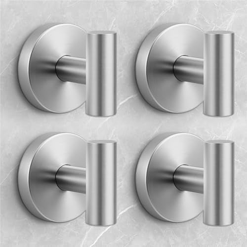 Heavy Duty Suction Cup Towel Hooks - 4 Pack Stainless Steel Shower Hooks