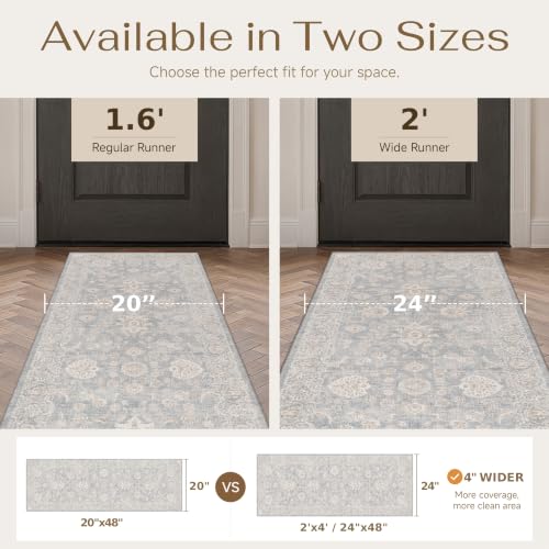 3-Piece Washable Kitchen Rug Set, Non-Slip Vintage Runner Mats for Home