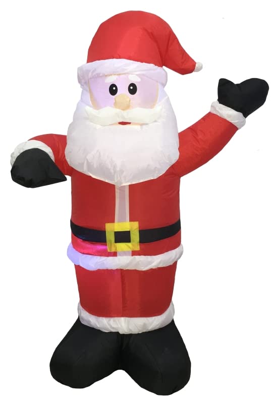 4 ft Inflatable Santa with Lights - Outdoor Christmas Yard Decoration, Weatherproof Nylon