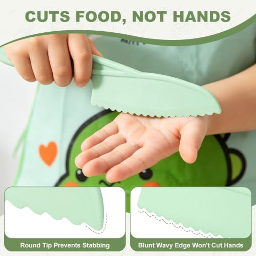 17-Piece Safe Toddler Cooking Set with Storage Basket and Apron