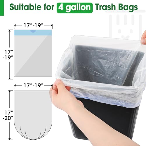 5-Pack 3.5 Gallon Small Plastic Trash Cans with Snap Ring for Bathroom