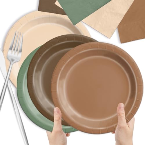 Woodland Baby Shower Tableware Set - 150pcs Forest Animal Party Supplies