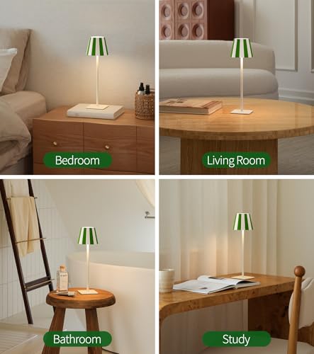 UME Green 3-Pack Cordless Rechargeable Table Lamps with Dimming & 3 Color Temps