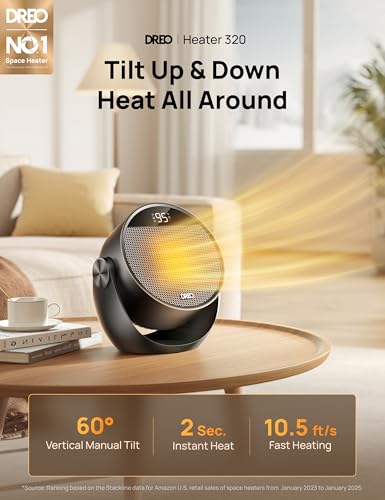 Portable Electric Space Heater 1500W with Thermostat and Remote Control