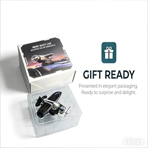 Solar-Powered Aircraft Dashboard Ornament - Rotating Propeller Car Decor