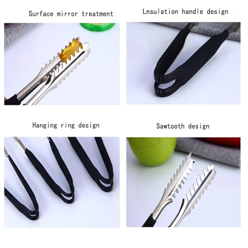 Stainless Steel Ice Tongs 6 Inch Mini Serving Tongs for Food & Drinks