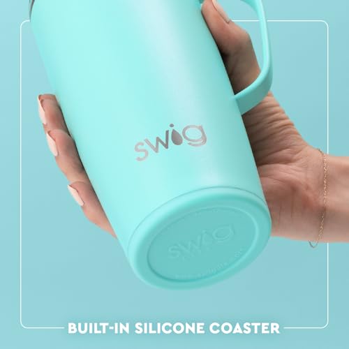 Swig Life 22oz Travel Mug, Insulated Tumbler with Handle and Lid, Cup Holder Friendly, Dishwasher Safe, Stainless Steel, Travel Coffee Cup, Insulated Mug with Lid (Under the Sea)