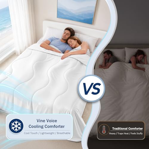 Double-Sided Cooling Comforter for Hot Sleepers - Queen 90x90, Arctic White
