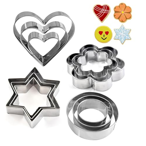 12 Pcs Stainless Steel Cookie Cutters Set – Multi-Size Baking Molds