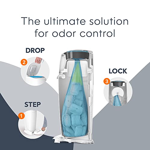 Hands-Free Odor-Lock Diaper Disposal Pail with Refill and Carbon Filter