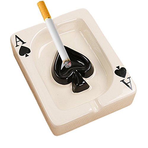 Creative Poker Ceramic Ashtray - Modern Portable Cigar & Cigarette Holder