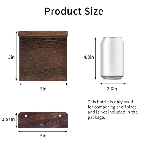 Small Floating Wall Shelves Set of 4 - Dark Carbonized Rustic Wood