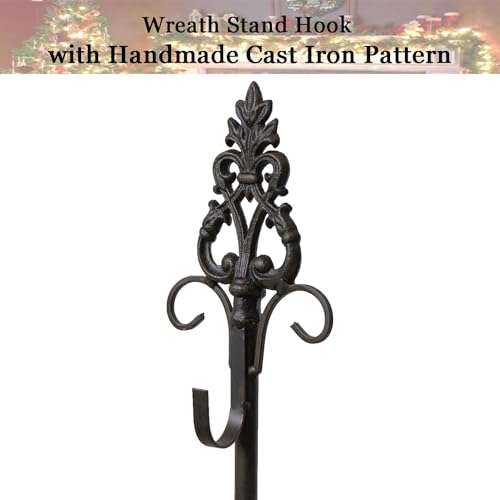 Adjustable Wrought Iron Wreath Stand for Tabletop & Floor Display
