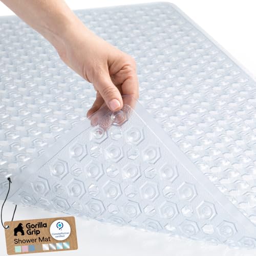Gorilla Grip Patented Bath Tub Shower Mat 35x16 Inch Clear Non-Slip