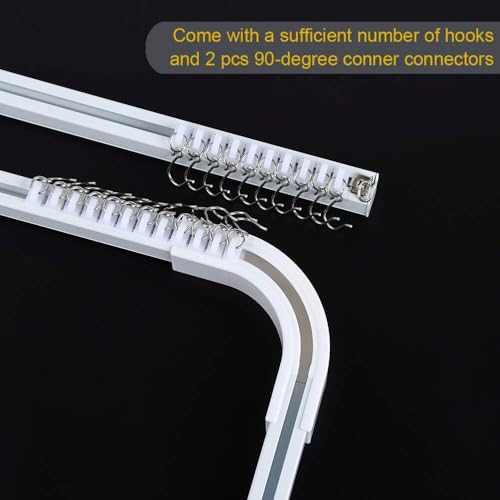 Heavy-Duty Aluminum Ceiling Curtain Track System 12-18 ft White