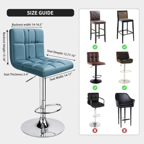 Stretch Bar Stool Covers with Backs - Set of 4 Khaki & White