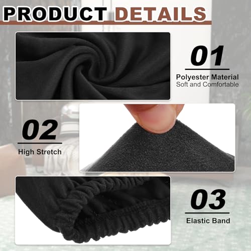 Round Velvet Footstool Slipcover - Stretch Protector for Furniture