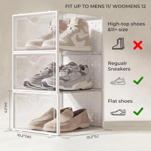 15-Pack X-Large Stackable Shoe Storage Boxes, Clear Sneaker Organizer Bins