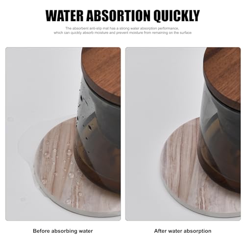 Absorbent Ceramic Drink Coasters Set with Holder - 6 Pack Marble Style