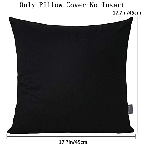 Thmyo 100% Cotton Throw Pillow Covers 18x18 Inch, 4-Pack - Black DIY Blank