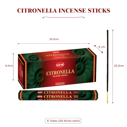 Citronella Incense Sticks - 120 Count Bulk Pack