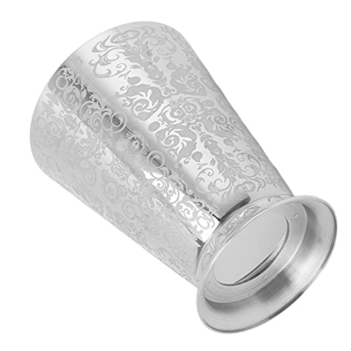 Tnfeeon Silver Stainless Steel Mint Julep Tumbler with Totem Pattern Carving, Reusable Cocktail & Beer Cup
