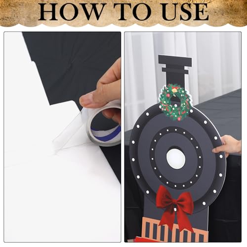 3 Set Christmas Express Train Cardboard Decor Props - Holiday Party Decorations