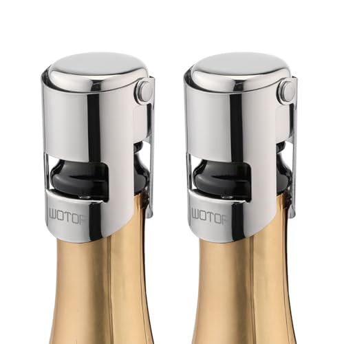 Stainless Steel Champagne Bottle Stoppers - Reusable Savers (2 Pack)