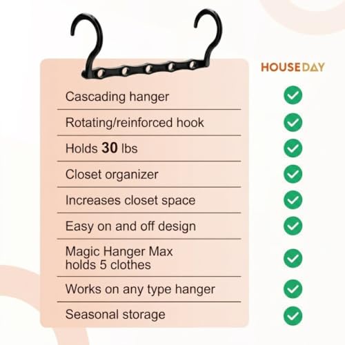 10 Pack Space Saving Hangers Black Plastic Closet Organizer