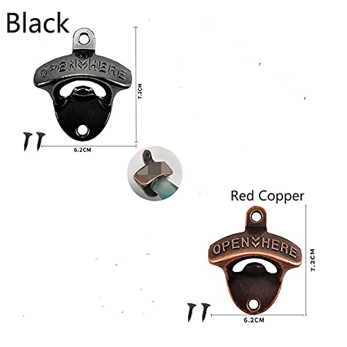 LIFULANDIAN Wall Mounted Cast Iron Beer Bottle Opener - Pack of 2