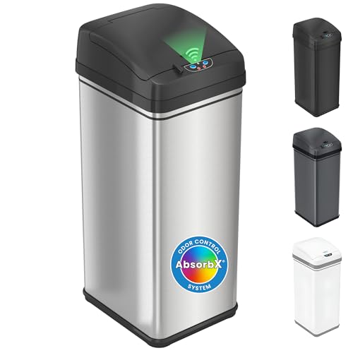 13 Gallon Sensor Trash Can with Pet Lock and Odor Filter