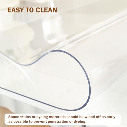1.5mm Clear Table Protector 36 x 60 Inch, Heavy Duty Waterproof PVC Desk Mat