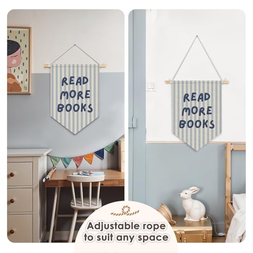 Read More Books Pennant Flag Banner for Classroom Reading Nook Decor