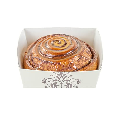 Restaurantware Baking Tray 100 Count 4.3 Inches 8 Ounce Disposable Paper Oven-Safe Baking Mold, Grease-Resistant Floral Design Beige Baking Molds for Cupcakes, Breads and Baking