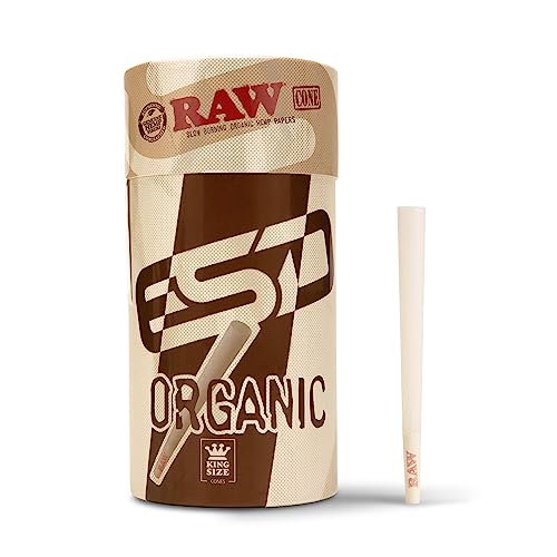 RAW Organic King Size Cones 109mm - 100 Pack Pre Rolled Rolling Papers