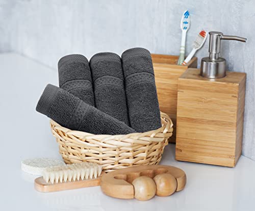 Utopia Towels 8-Piece Luxury Ring Spun Cotton Towel Set, Grey