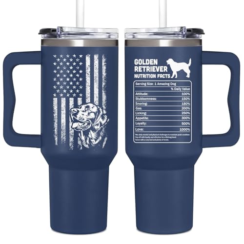 Couple Fox Golden Retriever Tumbler 40oz - Dog Lover Gift for Men & Dad
