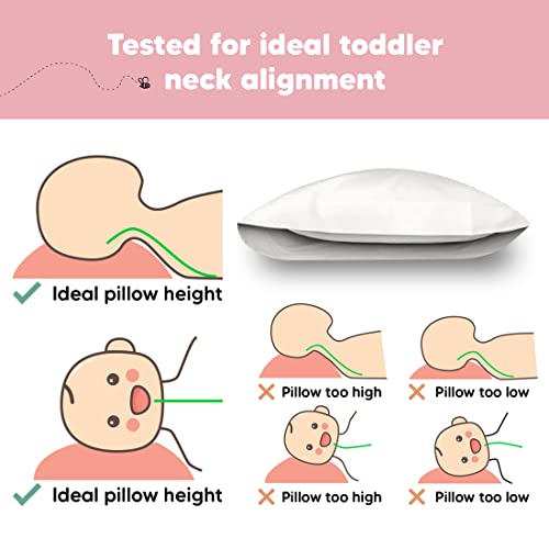 KeaBabies Toddler Pillow with Pillowcase 13x18 Soft Organic Cotton