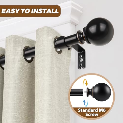 Modern Round Curtain Rod Finials, Decorative End Caps for 3/4 & 7/8 Inch Rods