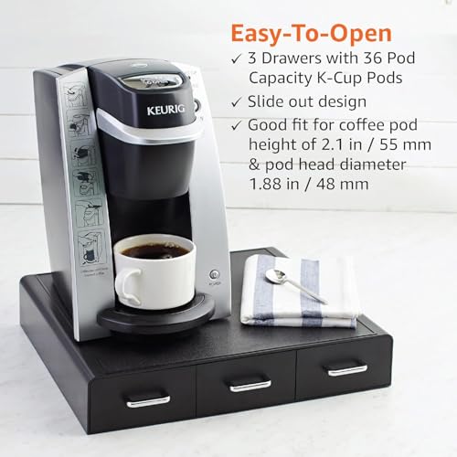 36-Pod Coffee Storage Drawer, 3-Drawer Countertop Coffee Pod Organizer