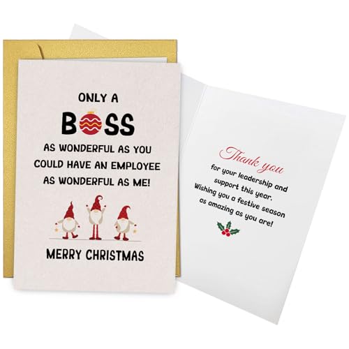 Nchigedy Boss Christmas Card from Team Group - #1 Holiday Greeting Card for Bosses and Staff