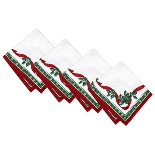 Villeroy & Boch Christmas Cloth Napkins Set of 4 - Holiday Table Decor, 17x17 Inches