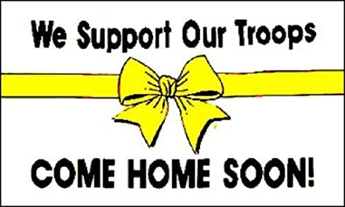 Support Our Troops Flag - Yellow Ribbon Military Banner 3x5 ft | Honor Our Heroes