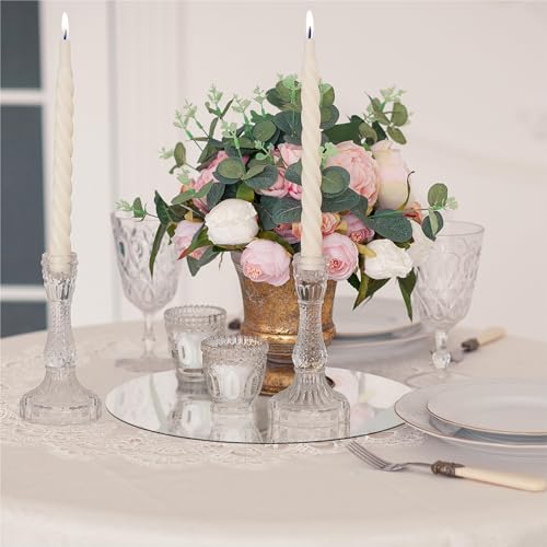 10-Inch Round Acrylic Mirror Trays for Table Centerpieces, 10 Pack