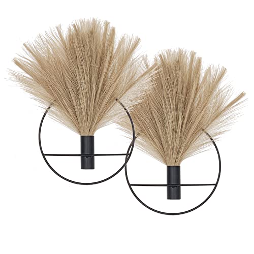 Boho Wall-Mounted Metal Ring Artificial Plant Decor, 2 Pack Hanging Greenery