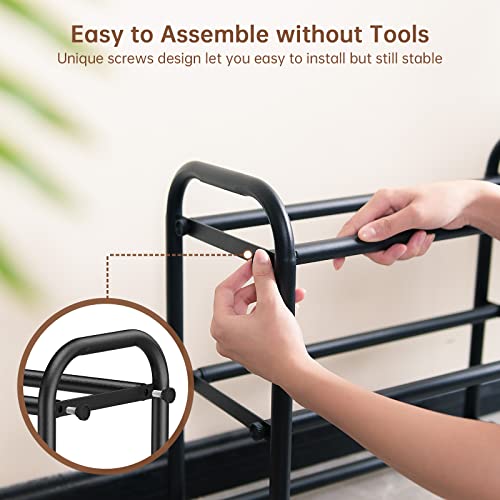 Expandable 3-Tier Metal Shoe Rack - Adjustable Entryway Shoe Organizer